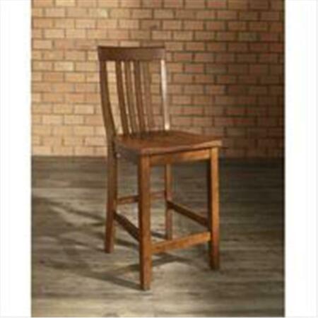 MODERN MARKETING Crosley Furniture School House Bar Stool In Classic Cherry Finish With 24 Inch Seat Height. CF500324-CH